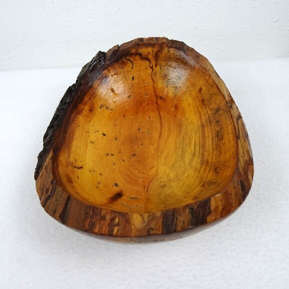 Live Edge Wood Bowl Footed Oval Hand Crafted Decor Fruit Candy 11" x 9" x 4.5" - Picture 6 of 14